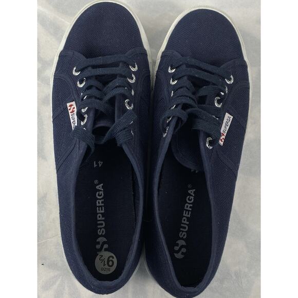 Superga Platform Sneakers Tennis Shoes Women's Navy Blue Canvas Shoe Size 9.5 - Picture 8 of 8